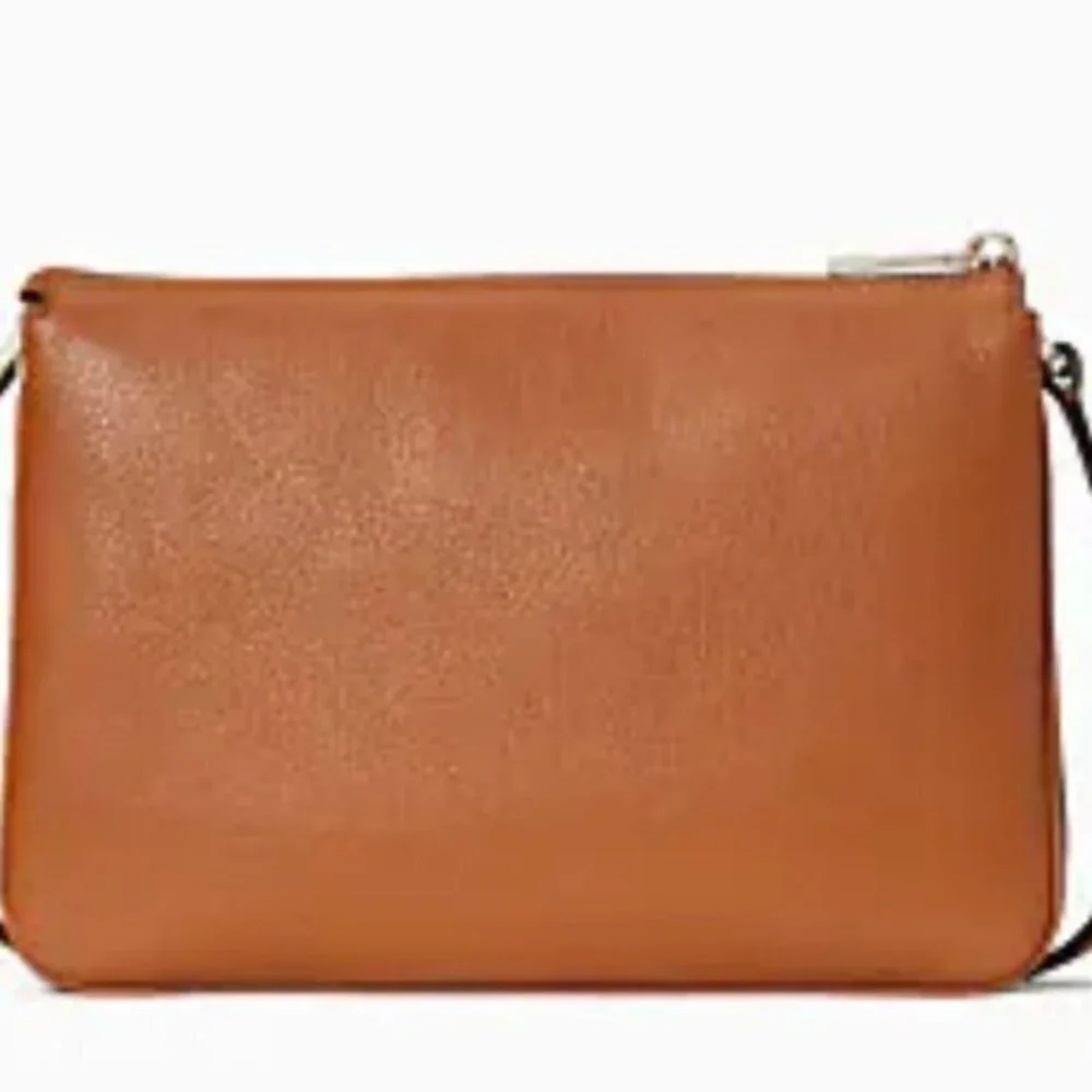 Kate Spade Crossbody Handbag Purse Camel Leather Triple Gusset
